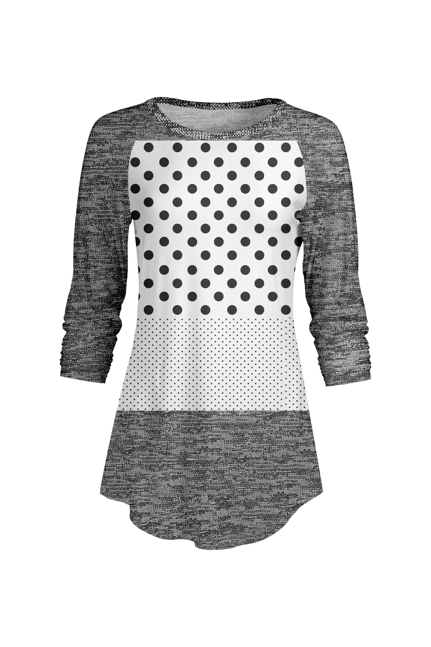 Bold Contrast Raglan Sleeve Tunic-Beige Multi Floral