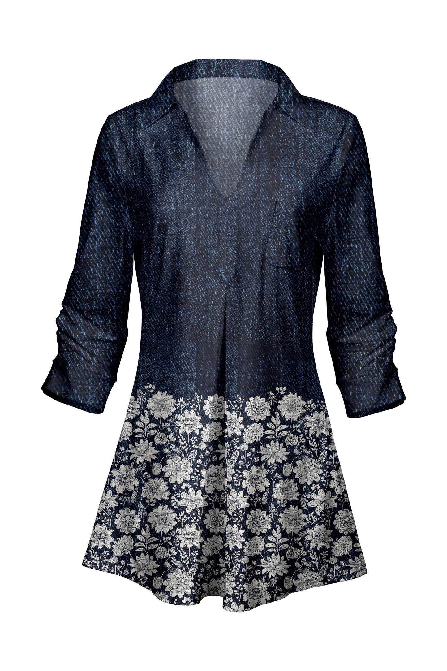 Classic Contrast Tunic-Brown Animal Dots
