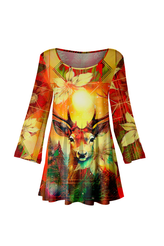 Holiday Tunics-Yellow Red