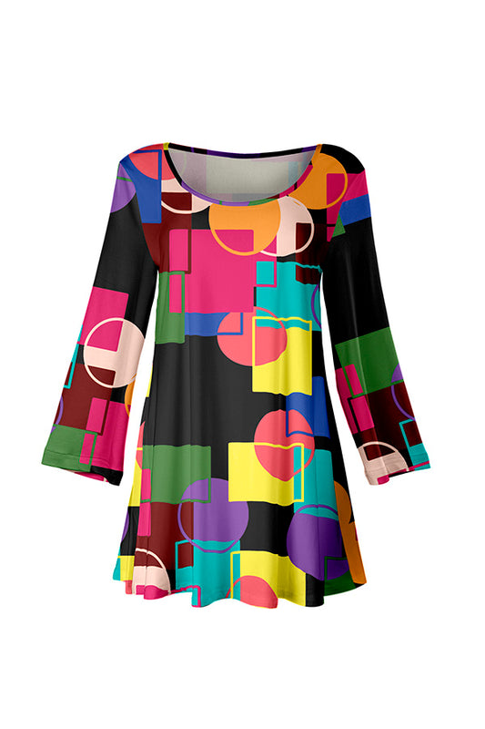 Bold Prints Tunic-Black Multi