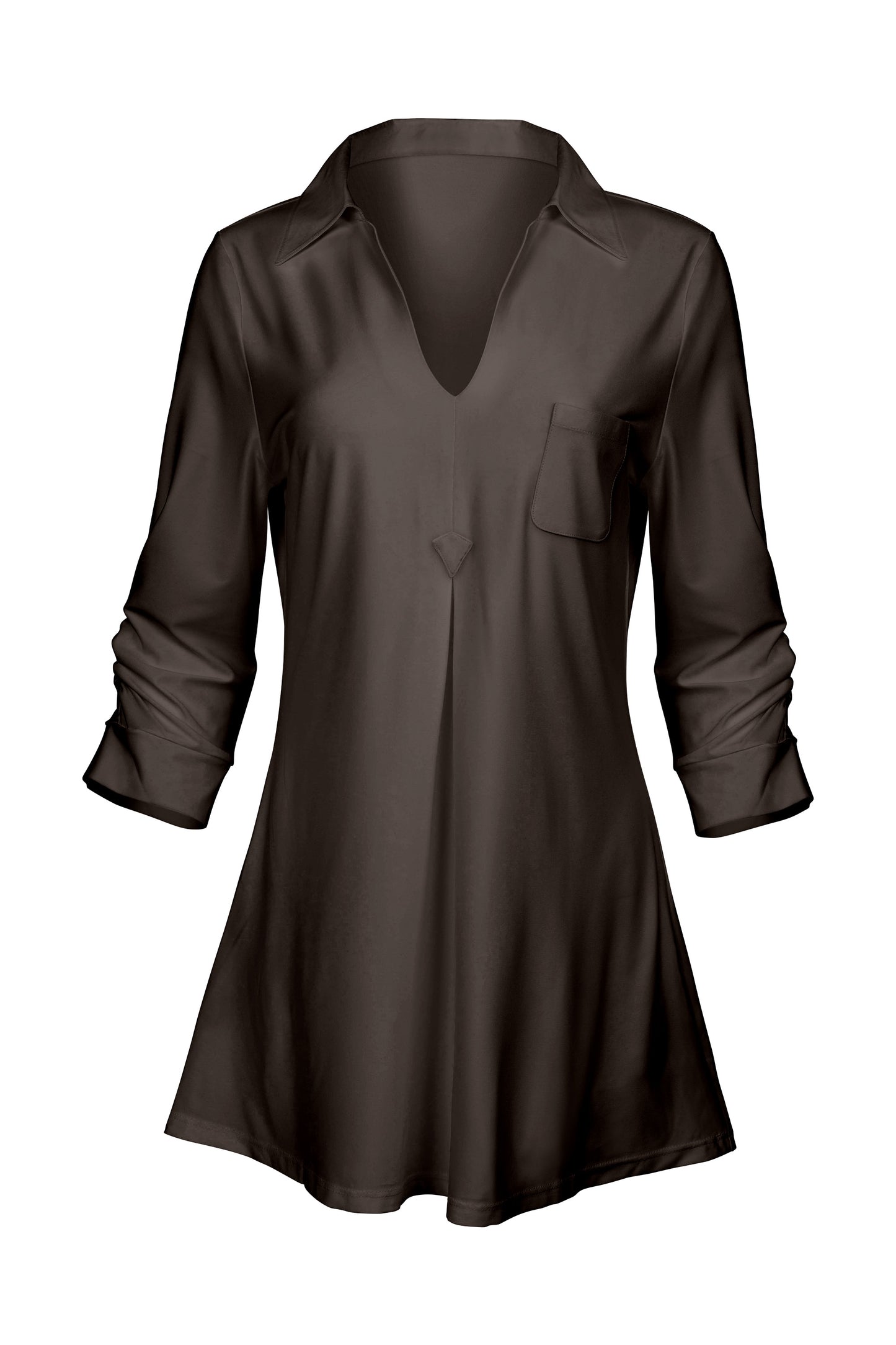 Classic Contrast Tunic-Olive