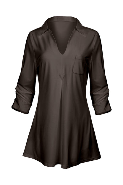 Classic Contrast Tunic-Olive