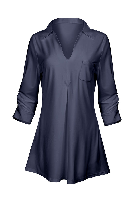 Classic Contrast Tunic-Navy