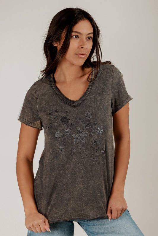 Floral Essence Tee (Wholesale) (T2400013 MOCHA)