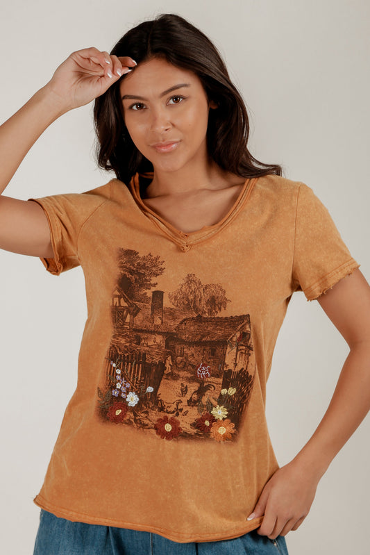 Farmhouse Bloom Tee (Wholesale) (SKU # T240013 EMBER)