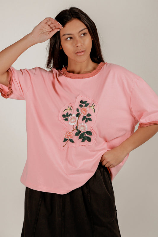 Blossom Charm Tee (Wholesale) (sku # T2400014 PINK)