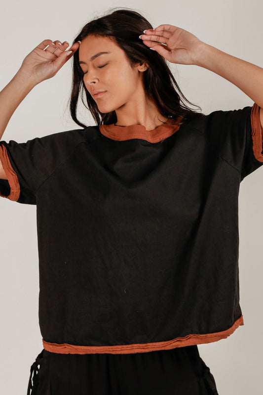 Rustic Nights Raglan Tee(T2400015  Sands Washed Black )