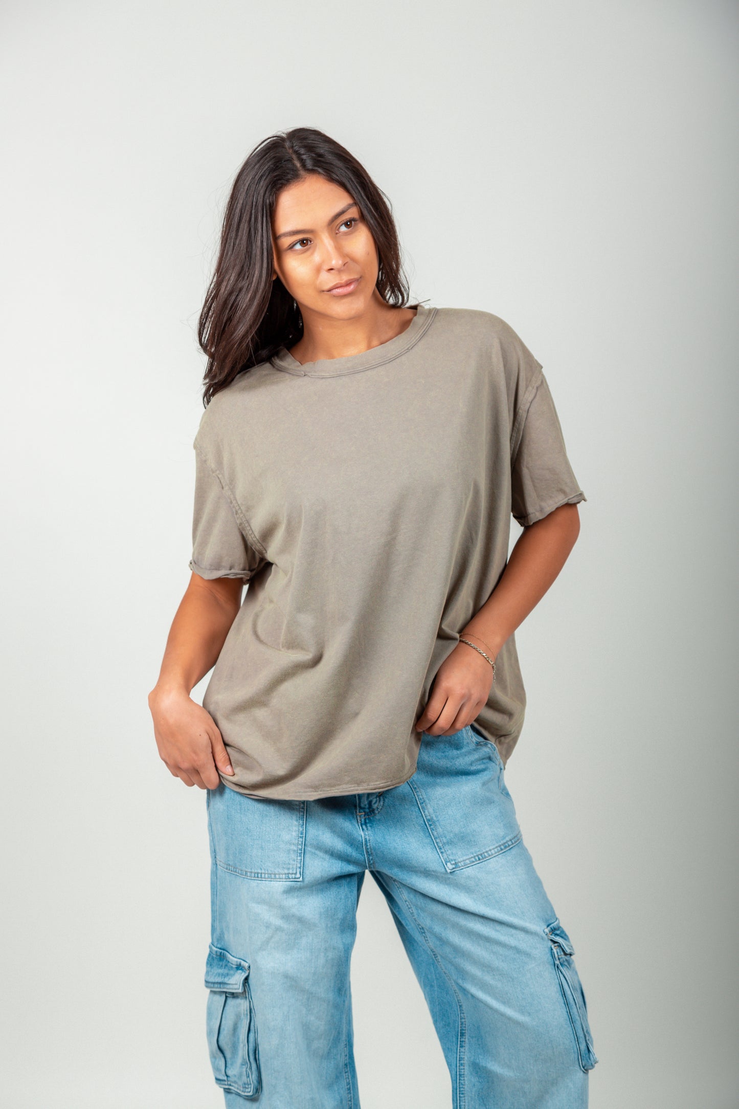 Embroidered Essence Tee(T240002 Mineral Washed Black With Embro)