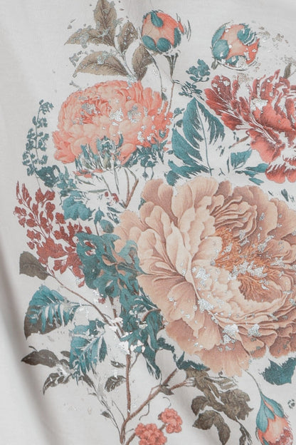 Twilight Blossom Tee(T240002 White With Glitter Pattern)