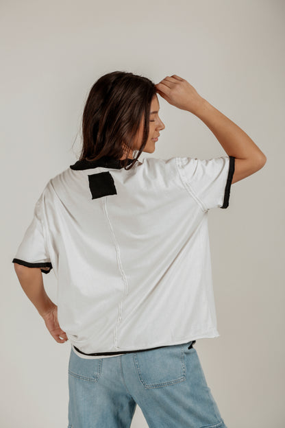 Midnight Blossom Tee(T240002 White With Glitter Rose )