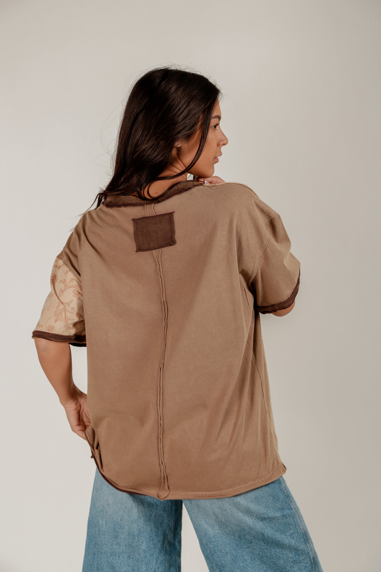 Earthsong Tee(T240004 brown patched )