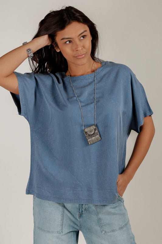 Navy Drift Dolman Tee (Wholesale) (T240006 NAVY )