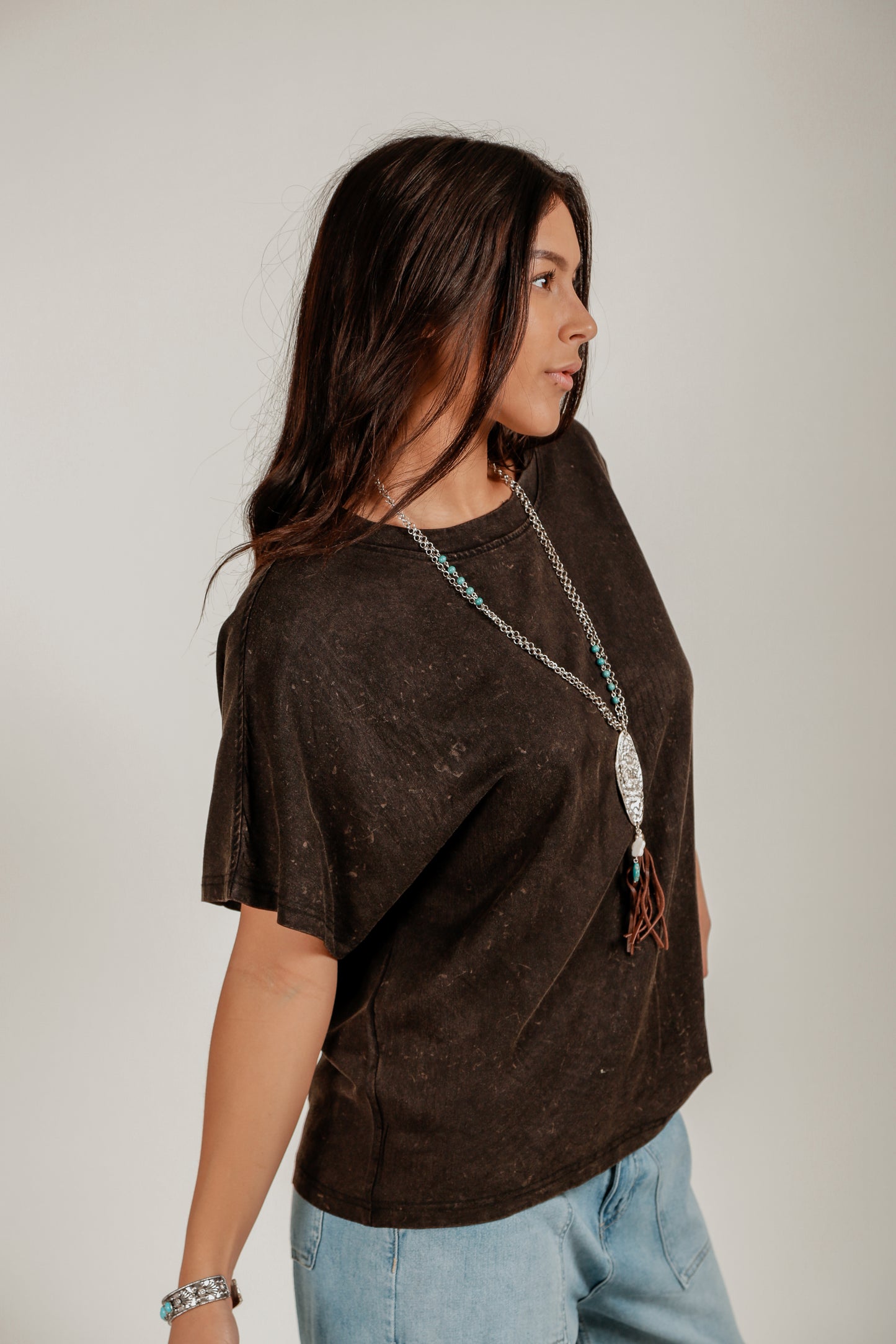 Velvet Night Dolman Tee (T240006  Mineral Washed Black)