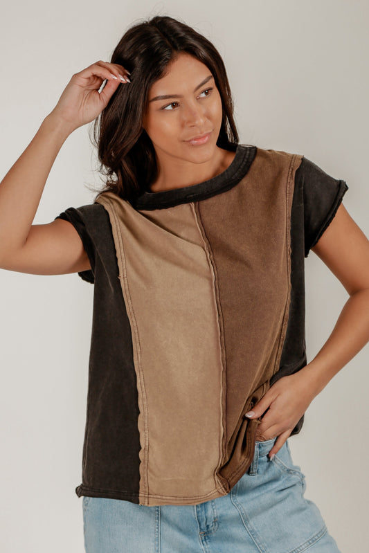 Earth Hue Patch Tee (T240007 Multi Color Blocks)