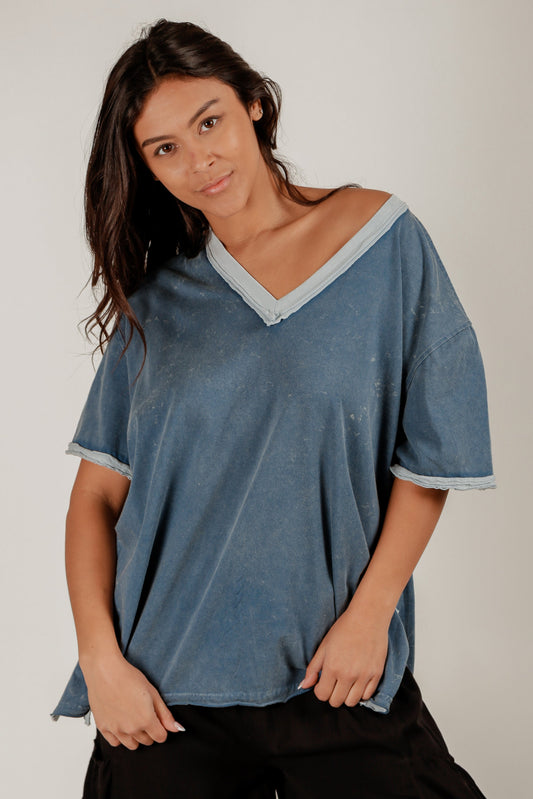 Navy Drift Tee (Wholesale) (SKU# T240008 NAVY)