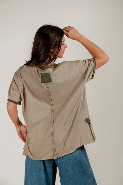 Olive Command Tee(T240008 Mineral Washed Olive)