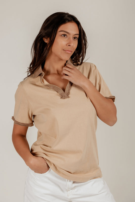 Olive Glow Polo (Wholesale)(SKU# T240010 OLIVE)
