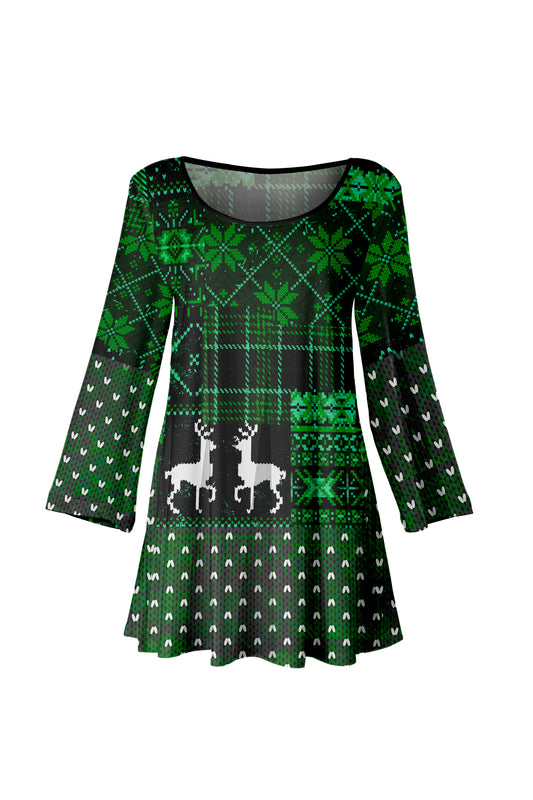 Bold Prints Tunic-Green White