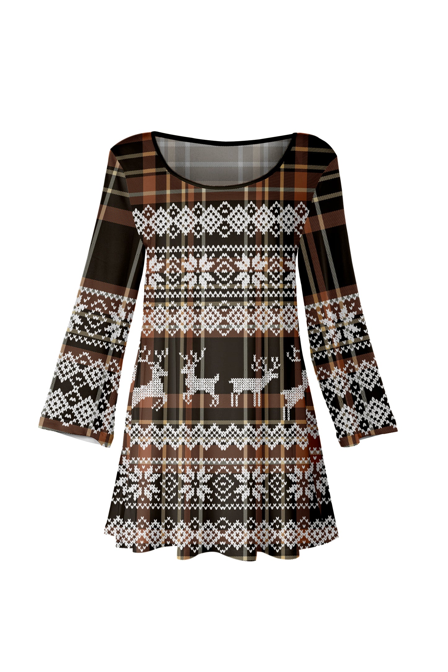 Bold Prints Tunic-Brown White