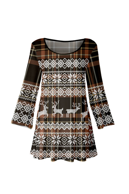 Bold Prints Tunic-Brown White