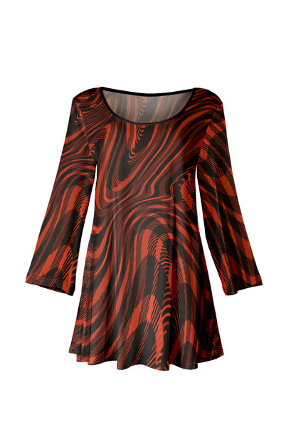 Bold Prints Tunic-Black Red Boho