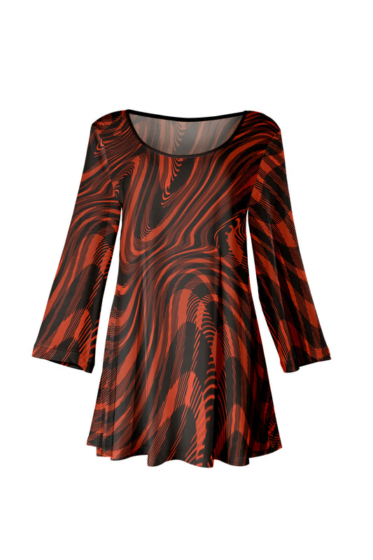 Bold Prints Tunic-Black Red